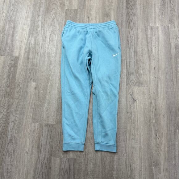 Nike Sportswear Club Fleece Sweatpants Men's Medium Blue Jogger Cuffed - Picture 1 of 15
